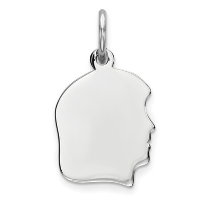 Engravable Girl Disc Charm Polish on Front Back Sterling Silver QM346/27P, MPN: QM346/27P, 88395795…