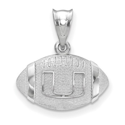 University of Miami Football Pendant Sterling Silver SS506UMF, MPN: SS506UMF, 634401004246