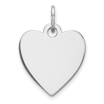 Engravable Heart Polished Front Back Disc Charm Sterling Silver QM390/18P, MPN: QM390/18P, 19110107…