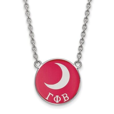 Gamma Phi Beta Small Enameled Pendant with 18 Inch Chain Sterling Silver SS043GPB-18, MPN: SS043GPB…
