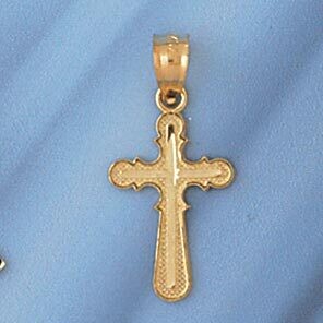 Dazzlers Jewelry Cross Pendant Necklace Charm Bracelet in Yellow, White or Rose Gold 8292, MPN: DZ-…