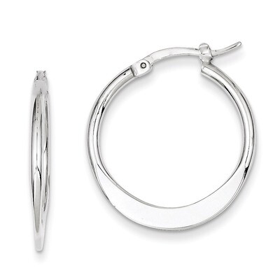 Polished Hoop Earrings Sterling Silver Rhodium-plated QE8201, MPN: QE8201, 883957561738