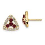 Si1/Si2, G H I, Cr.Ruby Triangle Post Earrings 14k Gold Lab Grown Diamond EM7932-CRU-039-YLG, MPN: …