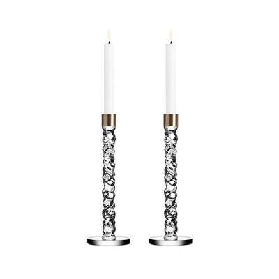 Orrefors Carat Candlestick Pair Brass Large 6719896, MPN: 6719896, 7319677198969