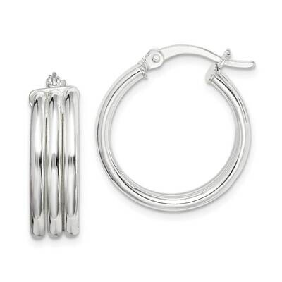 Hoop Earrings Sterling Silver Polished QE14097, MPN: QE14097, 886774003566