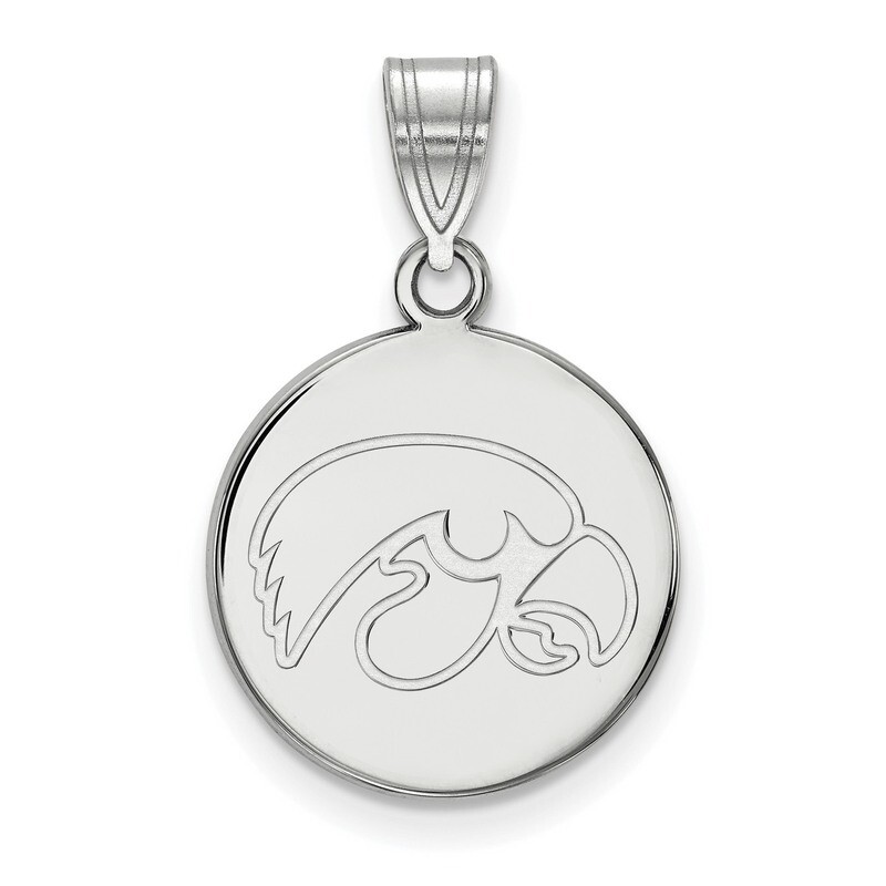 University of Iowa Medium Disc Pendant 10k White Gold 1W039UIA, MPN: 1W039UIA, 886774786933