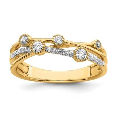 Si1/Si2, G H I, Criss Cross Ring 14k Gold Lab Grown Diamond RM7969-025-YLG, MPN: RM7969-025-YLG, 88…