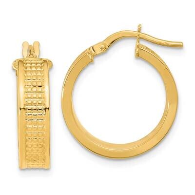 Textured Hoop Earrings 14k Gold Polished TF2020, MPN: TF2020, 883957987354