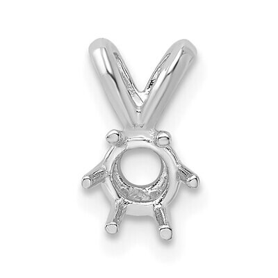 Round 6-Prong Cast Heavy Weight 3.0mm Pendant Setting 14k White Gold WG950, MPN: WG950,
