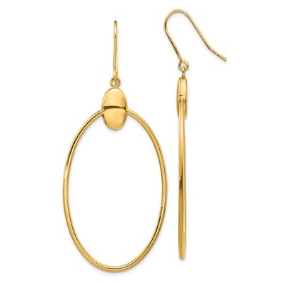 Leslie&#39;s Oval Dangle Earrings 14k Polished Gold HB-LE1873, MPN: LE1873, 196904077153