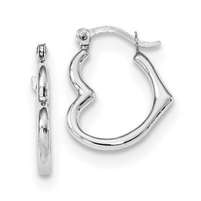 Heart Shaped Hollow Hoop Earrings 14k white Gold TL746W, MPN: TL746W, 191101059100