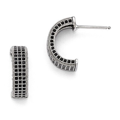 Post Earrings Sterling Silver &amp; Cubic Zirconia Polished QMP1043, MPN: QMP1043, 883957049861