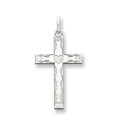 Cross Pendant Laser Designed Sterling Silver QXR193, MPN: QXR193, 883957522951