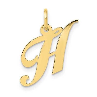 Fancy Script Initial H Charm 10k Gold Small 10YC650H, MPN: 10YC650H,