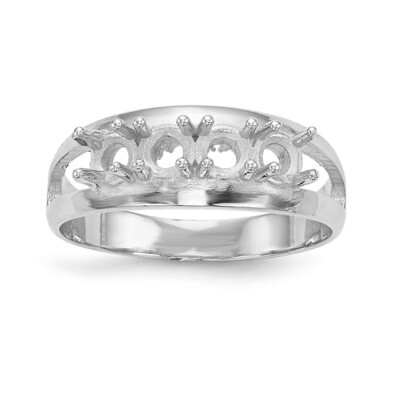 Mothers &amp; Family 14K White Gold Polished 4-Stone Ring Mounting XMR7/4W-7, MPN: XMR7-4W, 191101539831