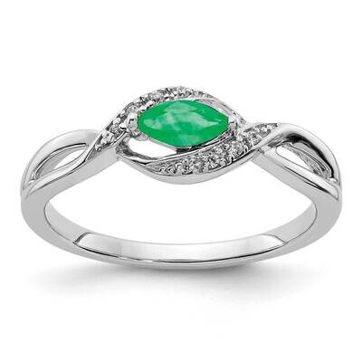 Emerald Ring 14k White Gold Diamond RM5755-EM-004-WA, MPN: RM5755-EM-004-WA, 883957387178