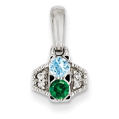 2 Birthstones Family Jewelry Diamond Semi-Set Pendant 14k White Gold XMPW50/2, MPN: XMPW50/2, 88395…