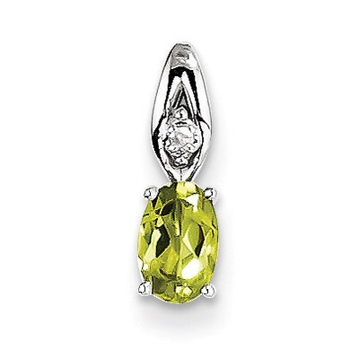 Peridot Diamond Pendant 14k White Gold Genuine XBS327, MPN: XBS327, 883957560557