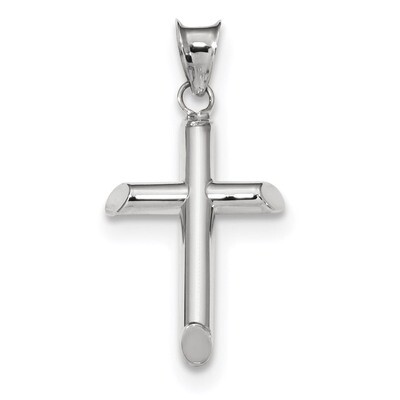 Polished Tube Cross Pendant 14k white Gold K6205, MPN: K6205, 886774104775