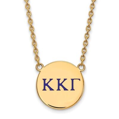 Kappa Kappa Gamma Small Enameled Pendant with 18 Inch Chain Gold-plated Silver GP028KKG-18, MPN: GP…