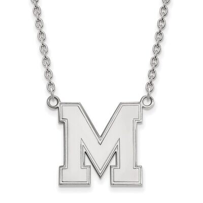 Univeristy of Memphis Large Pendant with Chain Necklace 14k White Gold 4W039UMP-18, MPN: 4W039UMP-1…