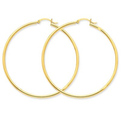 Lightweight Tube Hoop Earrings 14k Gold T922L, MPN: T922L, 883957287560