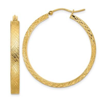 Textured Hoop Earrings 14k Gold Polished TF2055, MPN: TF2055, 883957988054