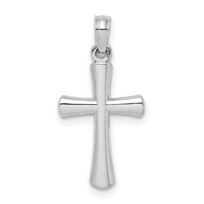 Beveled Cross with Round Tips Charm 10k White Gold Polished 10K8524W, MPN: 10K8524W, 63721816275