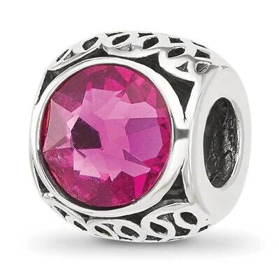 Antiqued Dark Pink Swarovski Crystal Bead Sterling Silver QRS4368, MPN: QRS4368,