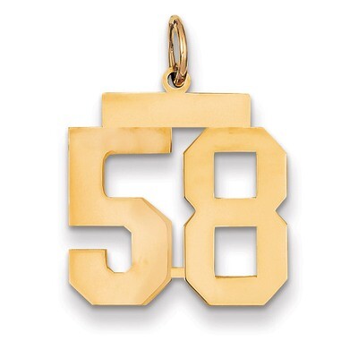 Number 58 Charm 14k Gold Medium Polished LM58, MPN: LM58, 883957134963