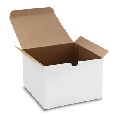 White Pack of 10 Square 6x6x4in Recycled Paper Gift Boxes JT5093-WT, MPN: JT5093-WT,