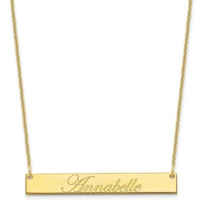 Polished Edwardian Script Bar Necklace 10k Gold Medium 10XNA1219Y, MPN: 10XNA1219Y, 196904158968