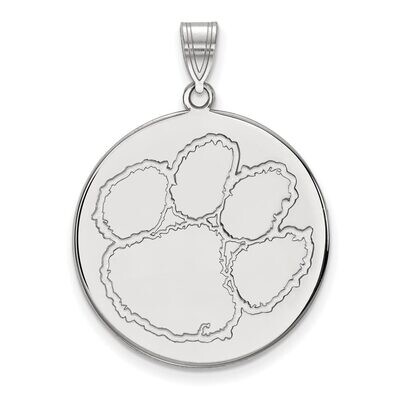 Clemson University Extra Large Disc Pendant Sterling Silver SS047CU, MPN: SS047CU, 886774680248