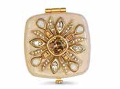Jay Strongwater Schuyler Golden Maltese Bejeweled Compact Mirror, MPN: SCB8411-232,
