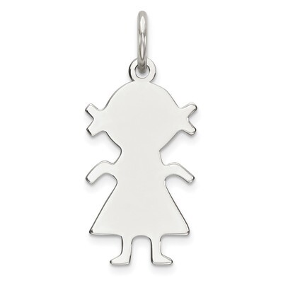 Engravable Girl Polished Front Satin Back Disc Charm Sterling Silver Rhodium-plated QM330/27, MPN: …