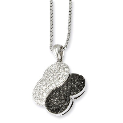 Sterling Silver &amp; Diamond Necklace QMP482-18