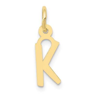 Slanted Block Initial K Charm 10k Gold Small 10YC644K, MPN: 10YC644K,