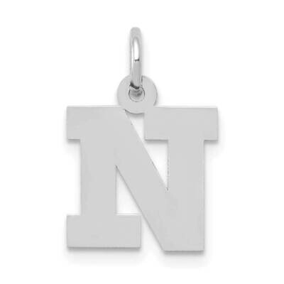Block Initial N Charm 10k White Gold Small 10YC665N, MPN: 10YC665N,