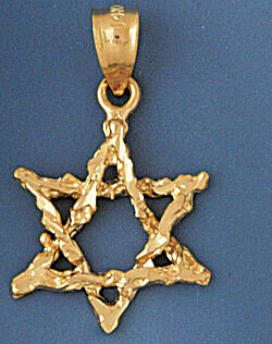 Dazzlers Jewelry Star of David Pendant Necklace Charm Bracelet in Yellow, White or Rose Gold 9146, …