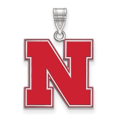University of Nebraska Large Enamel Pendant Sterling Silver SS092UNE, MPN: SS092UNE, 886774713588