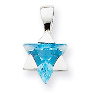 Blue Topaz Star of David Pendant 14k White Gold REL193, MPN: REL193, 883957498607