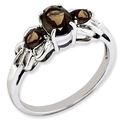 Smoky Quartz Ring Sterling Silver QR2905SQ, MPN: QR2905SQ, 883957360027