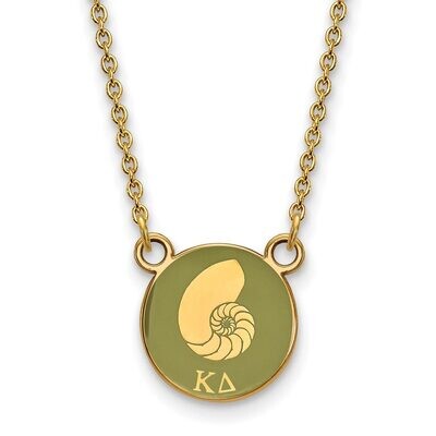 Kappa Delta Extra Small Enameled Pendant with 18 Inch Chain Gold-plated Silver GP042KD-18, MPN: GP0…