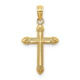 Scroll Design Cross Charm 14k Gold Polished K8560, MPN: K8560, 637218083947