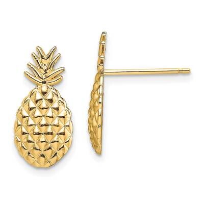 Pineapple Post Earrings Texured 14k Gold TE716, MPN: TE716, 637218168736