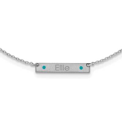 1 Station with Epoxy Necklace 10k White Gold Brushed 10XNA1178/1W, MPN: 10XNA1178/1W,