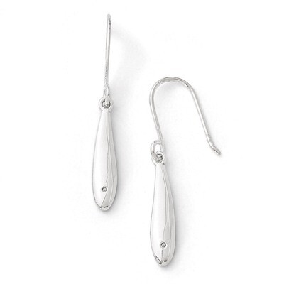 .01ct. Diamond Earrings Sterling Silver QW254, MPN: QW254, 883957315539