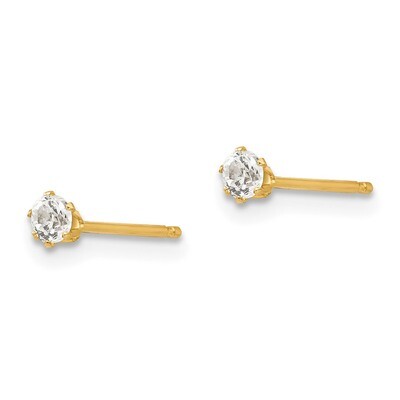 Synthetic Diamond Stud Post Earrings - 14k Gold SE2268 by Madi K, MPN: SE2268, 886774999562