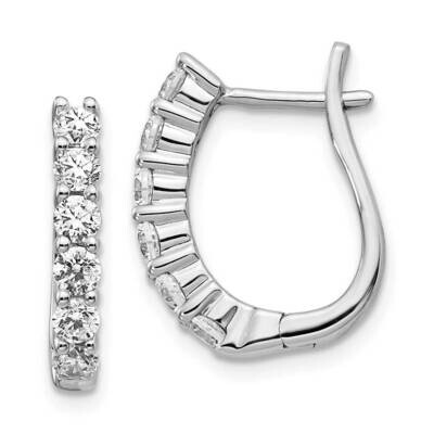 Hinged Hoop Earrings 14k White Gold Diamond EM5419-100-WA, MPN: EM5419-100-WA, 818050010531