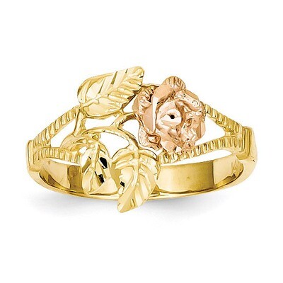 Diamond-Cut Rose Ring 14k Two-Tone Gold R144, MPN: R144, 191101370144